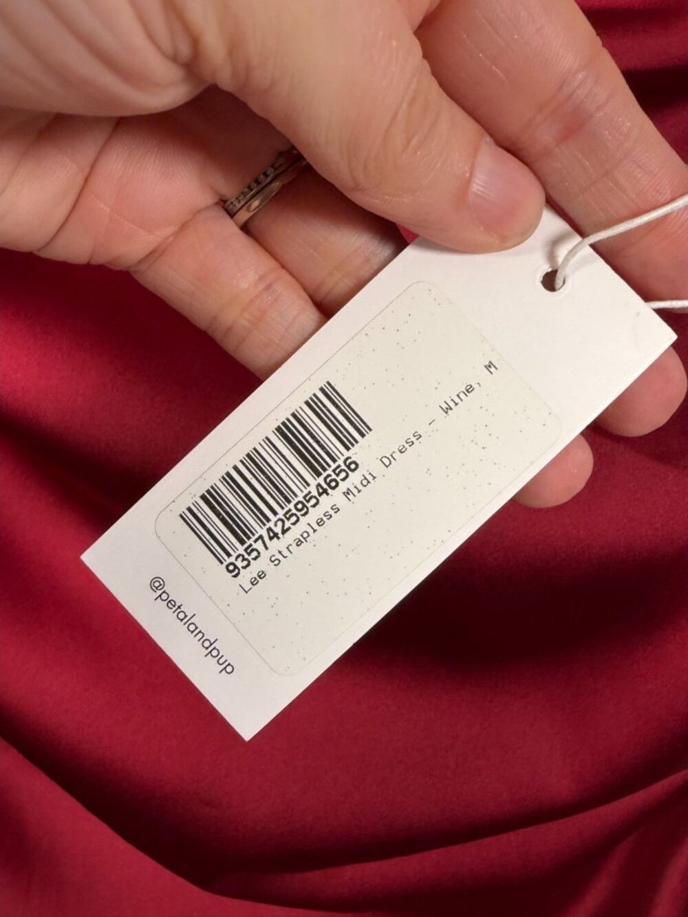 Petal + Pup Storia Lee Strapless Midi Dress Size Medium Wine Red Formal Event - Picture 6 of 13